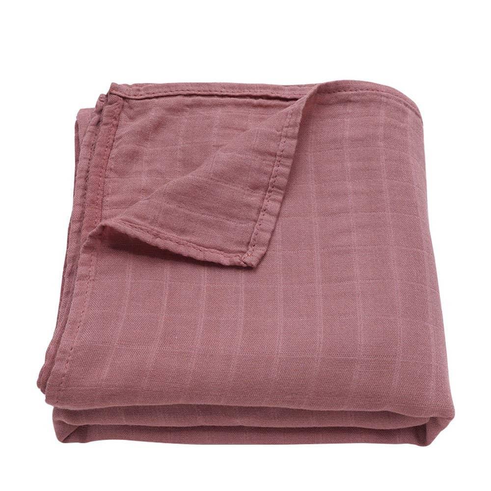 Muslin Swaddle Blanket (Mauve) - Esme and Elodie