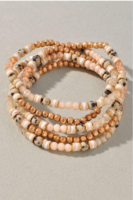 Natural Bracelet Stack- 5 bracelets - Esme and Elodie
