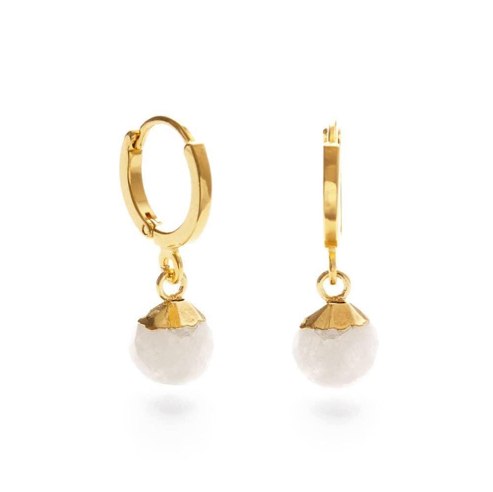 Onion Cut Gemstone Huggie Hoops - Esme and Elodie