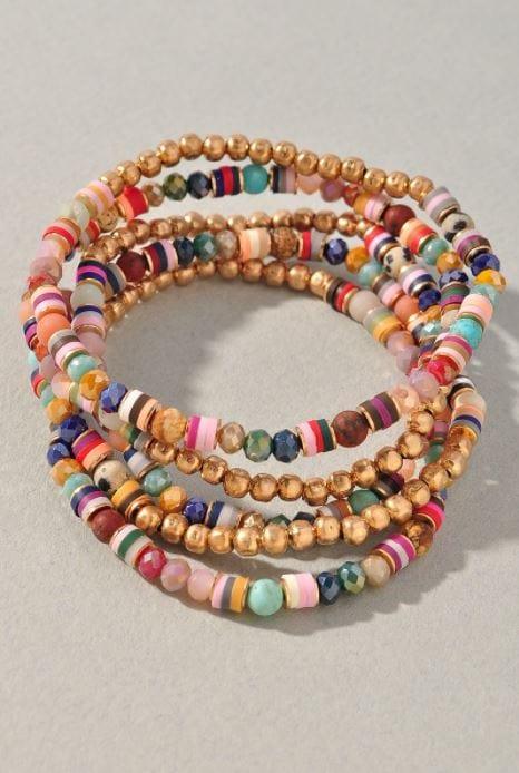 Rainbow Bracelet Stack- 5 bracelets - Esme and Elodie
