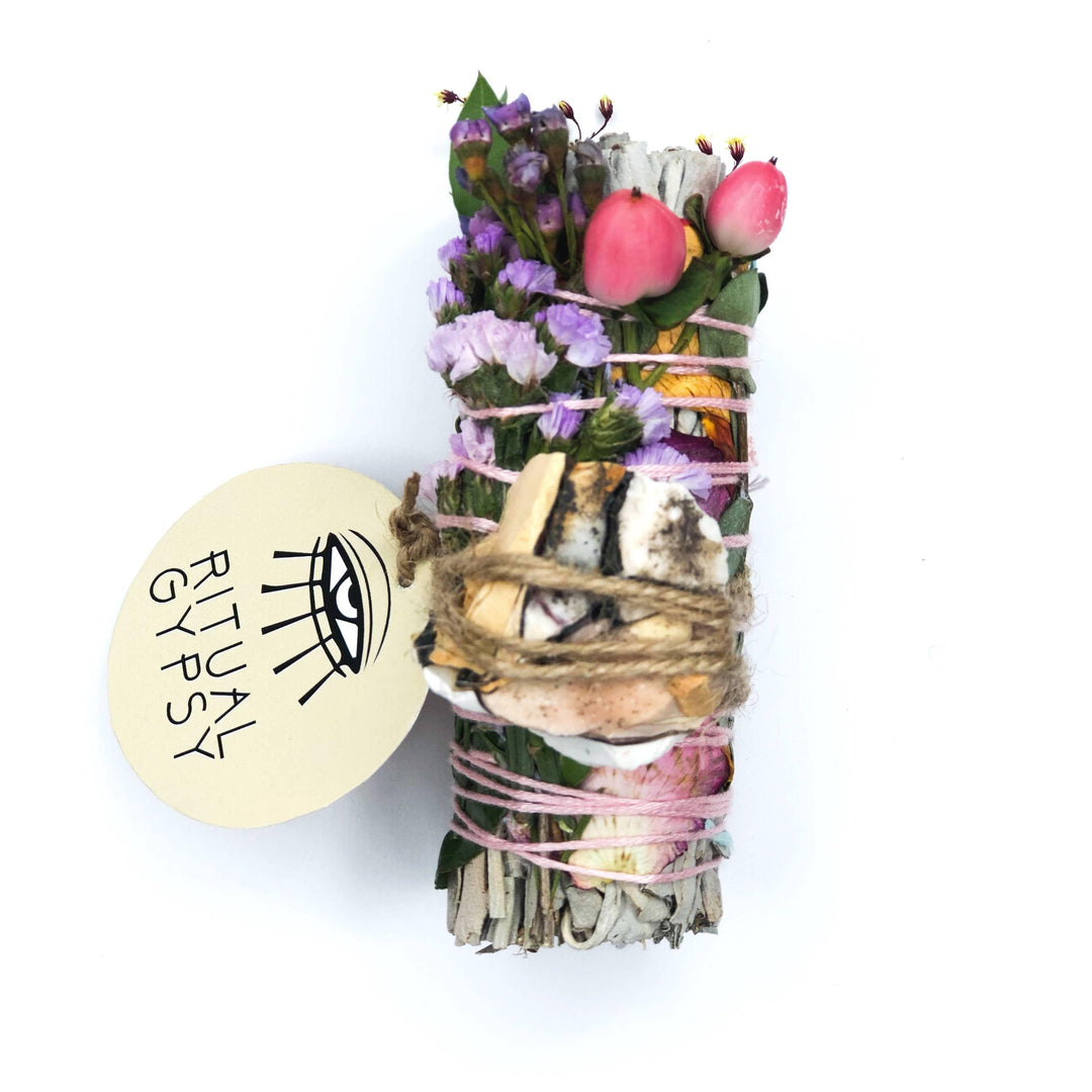 Ritual Sage Wand with Mookaite - 4" - Esme and Elodie