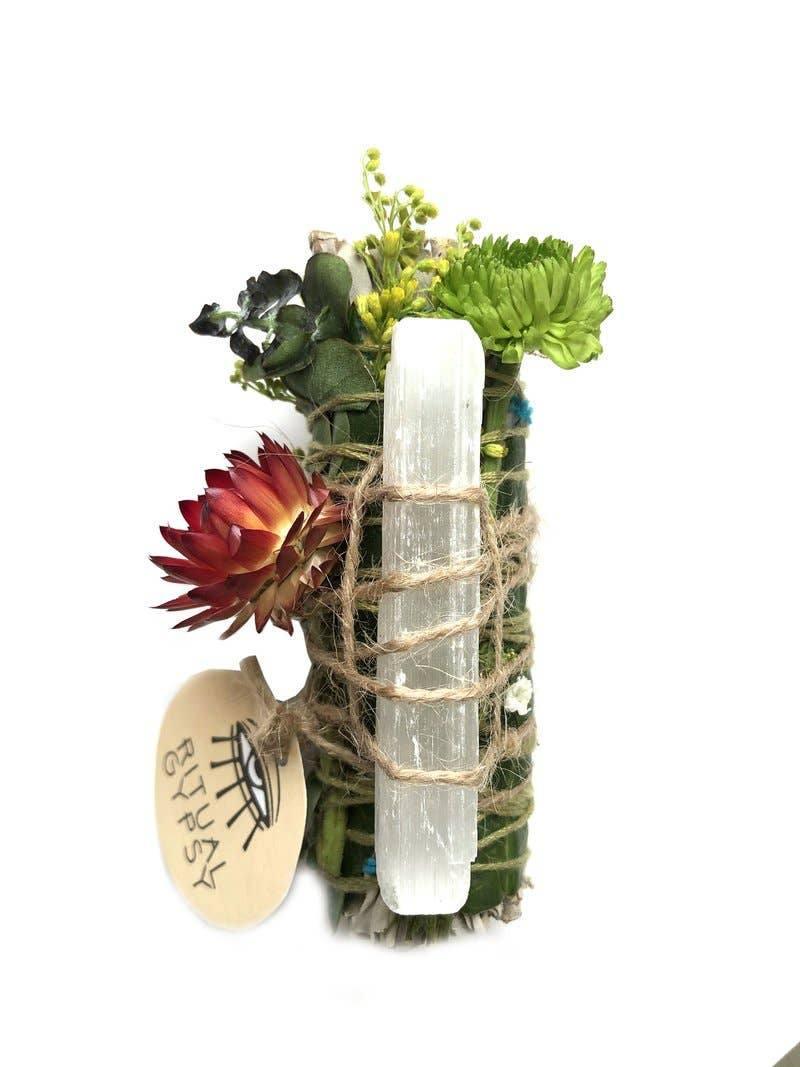 Ritual Sage Wand with Selenite - 4" - Esme and Elodie