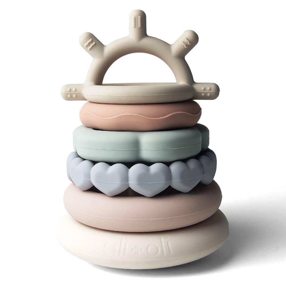 Soft Silicone Stacking Ring Tower (6-pc) Sun - Esme and Elodie