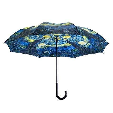 Starry Night Stick Umbrella Reverse Close - Esme and Elodie