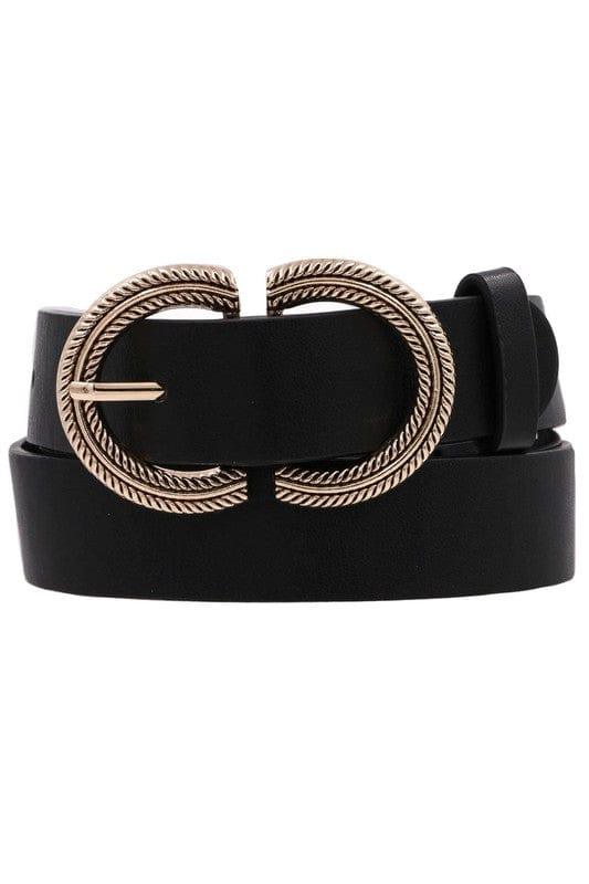 Textured metal black belt - Esme and Elodie