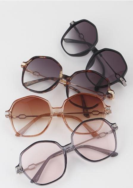 Thin Framed Geometric Sunglasses - Esme and Elodie