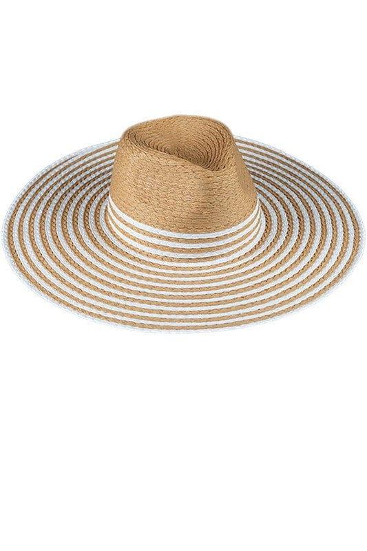 Throwing Shade- womens white and natural wide brim hat - Esme and Elodie