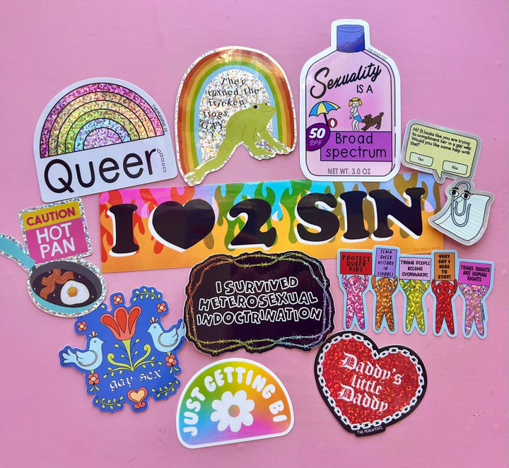 The Peach Fuzz - I Survived Heterosexual Indoctrination Sticker