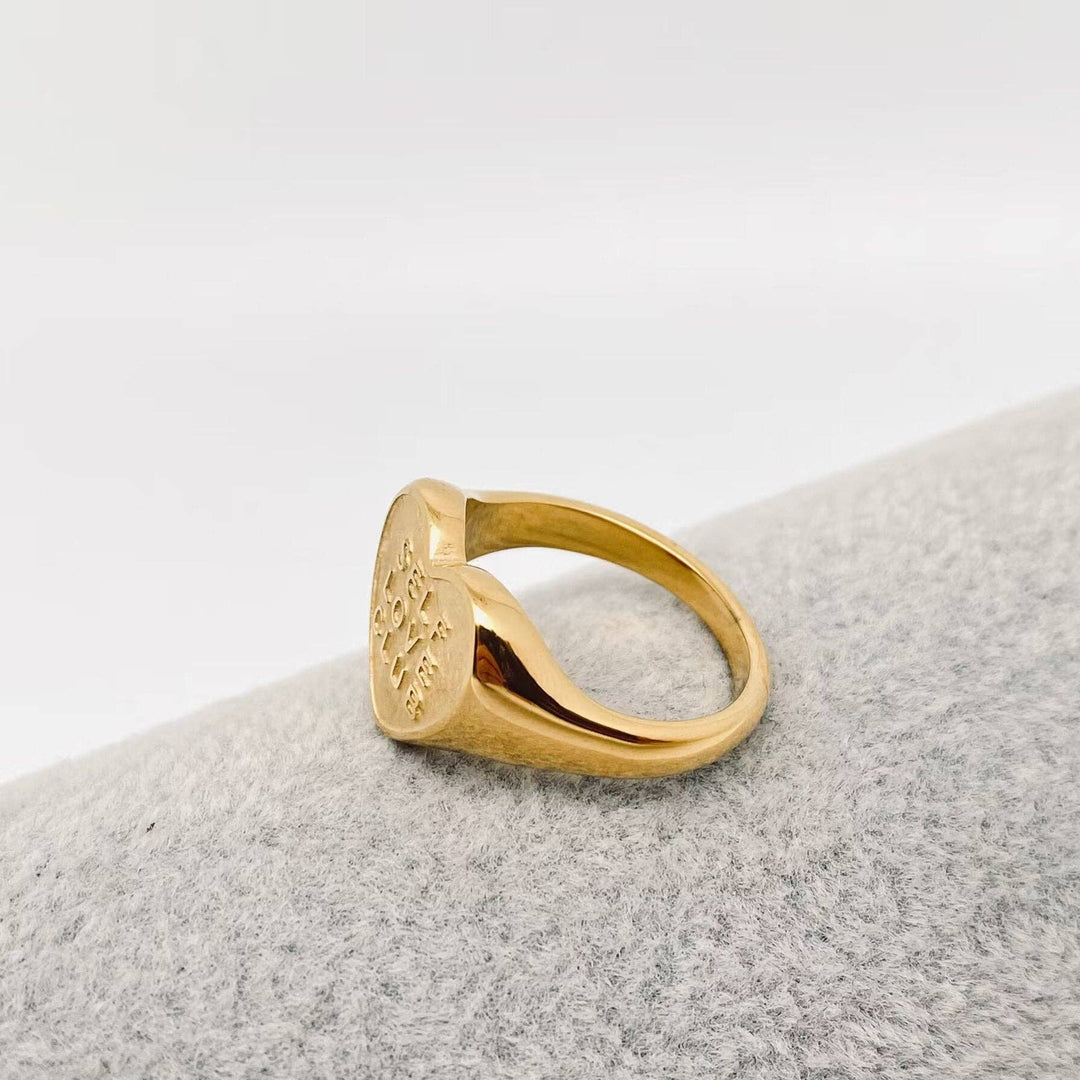 Mio Queena - "SELF LOVE CLUB" Heart Shaped 18K Gold Plated Rings