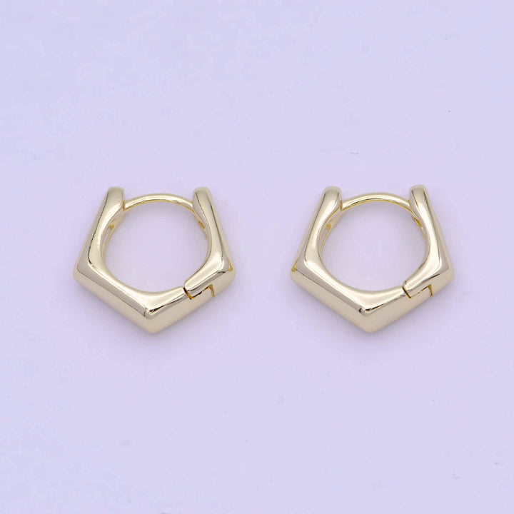 Aim Eternal - 14K Gold Filled Hexagonal Huggie Hoops