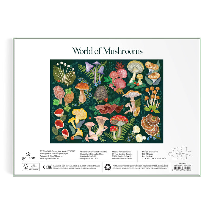Chronicle Books - World of Mushrooms 1000 Piece Puzzle by Galison
