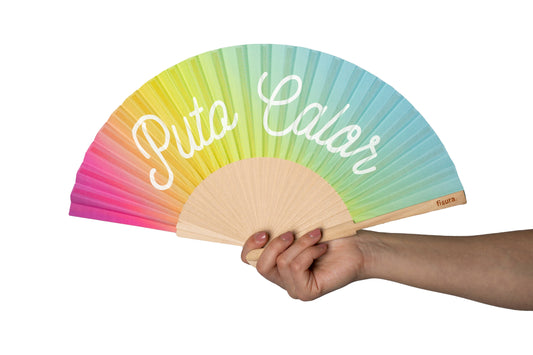 Fisura - Hand Fan "Fucking Heat" Rainbow - Glow-in-the-Dark
