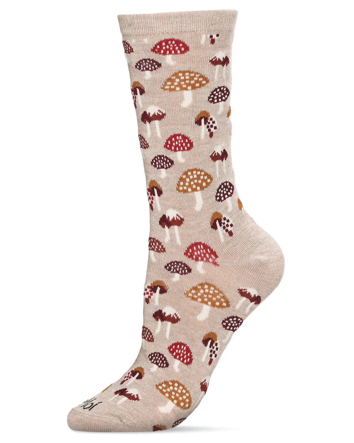 Infinity Classics International Inc. - Mushroom Field Bamboo Blend Crew Sock: Hemp Heather / 9-11