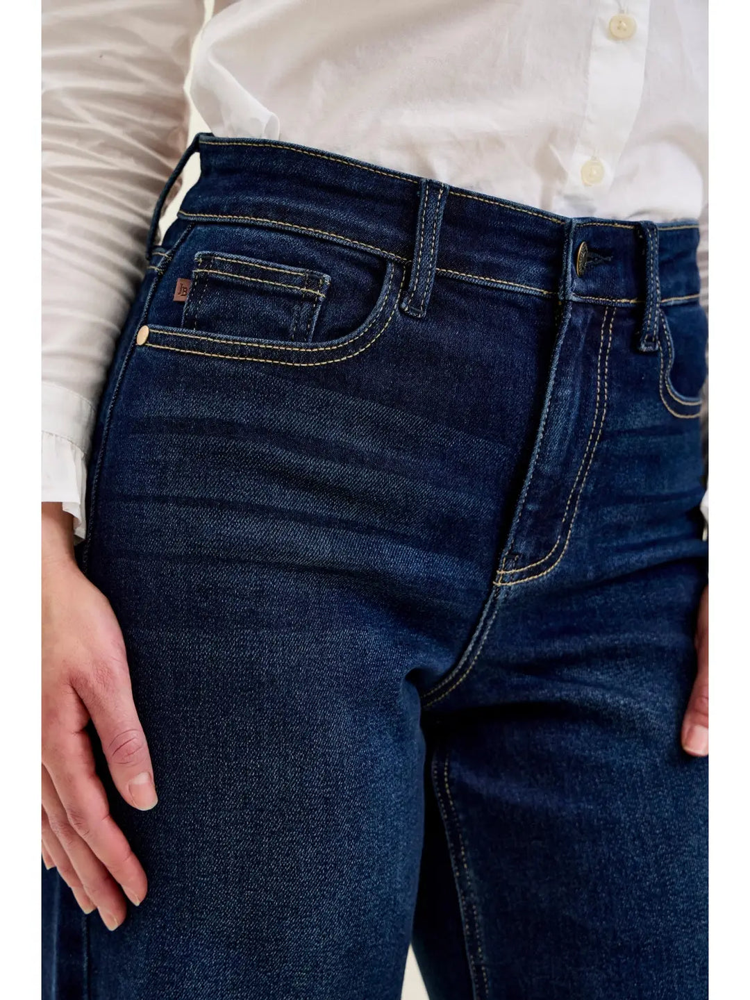 Plus Size Judy Blue High Waist Lux Wide Dark Twilight Blue