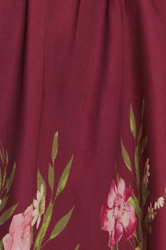 Plus Size Flying Tomato Printed Floral Maxi Dress