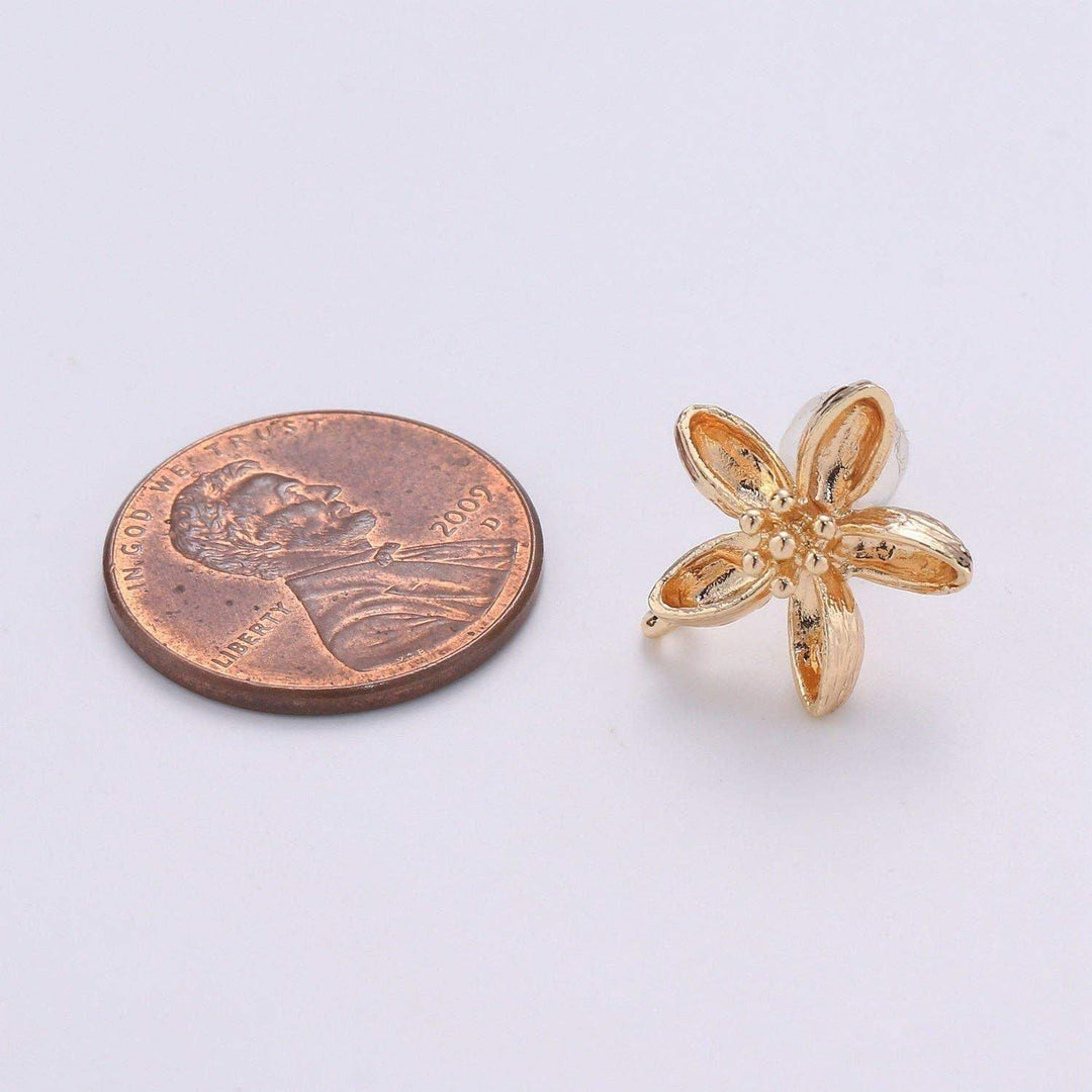 Aim Eternal - Orchid Stud Earring in Gold Vermeil