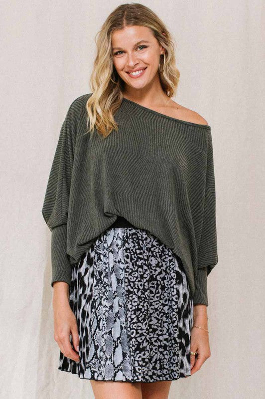 Womens Pleated Print Mini Skirt