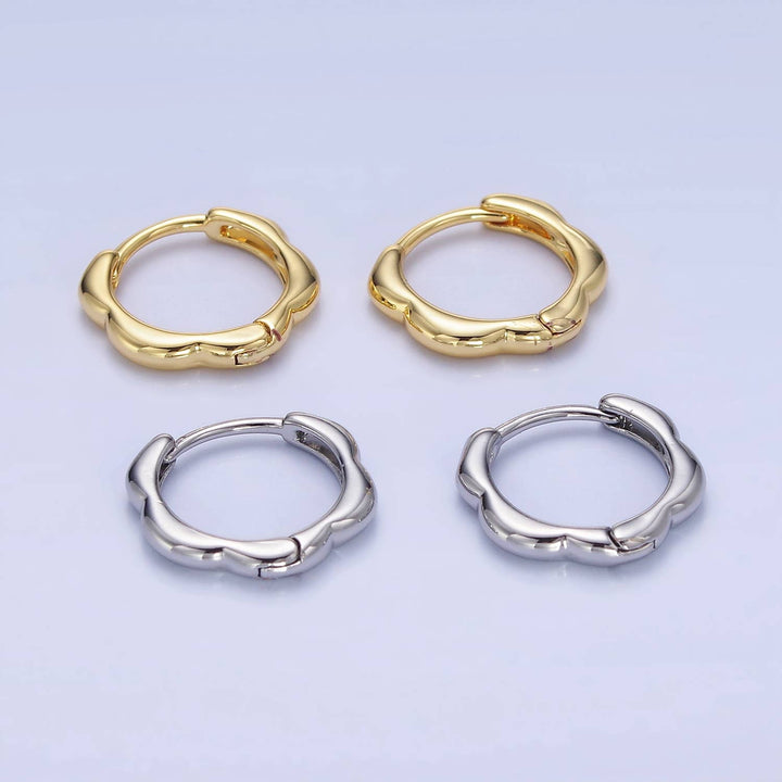 14K Gold Filled 13mm Rounded Huggie Earrings: Gold - Esme and Elodie
