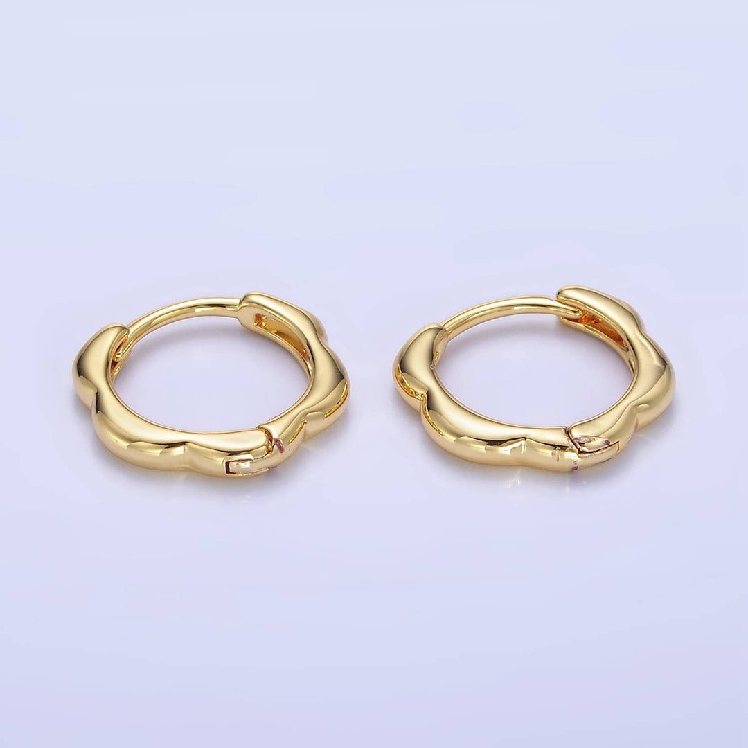 14K Gold Filled 13mm Rounded Huggie Earrings: Gold - Esme and Elodie