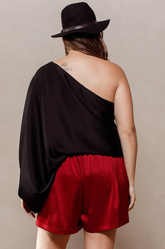 Plus Size One Shoulder Blouse