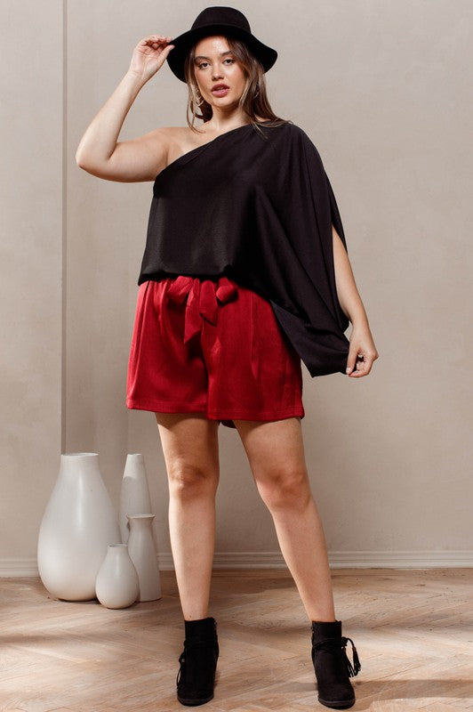 Plus Size One Shoulder Blouse