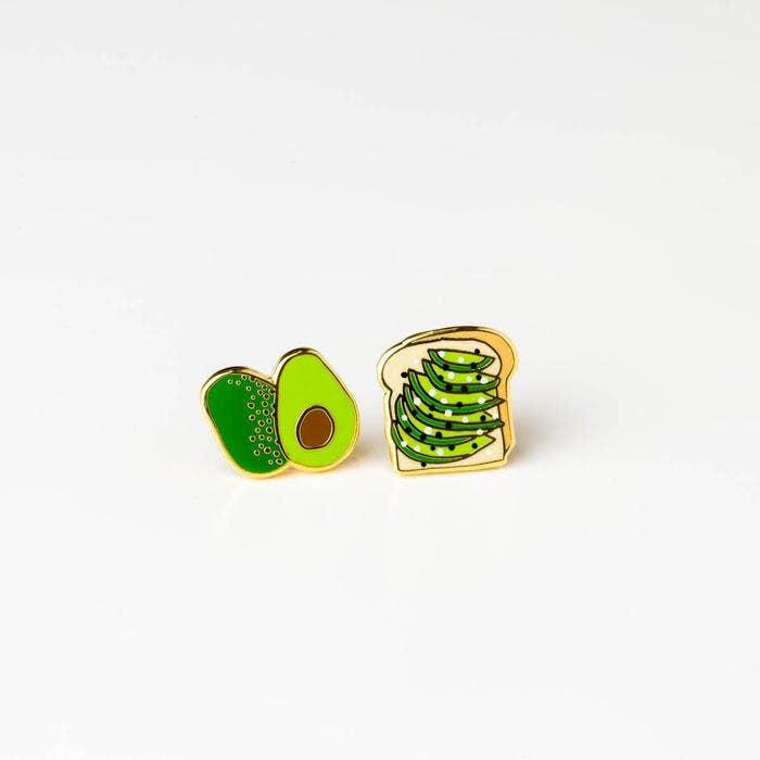 Yellow Owl Workshop - Avocado Toast Gold Stud Earrings – Food Jewelry