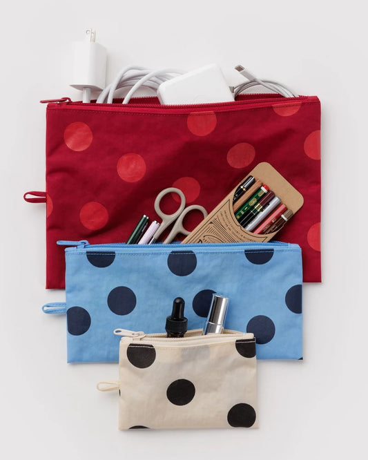 BAGGU - Flat Pouch Set in Polka Dot Mix