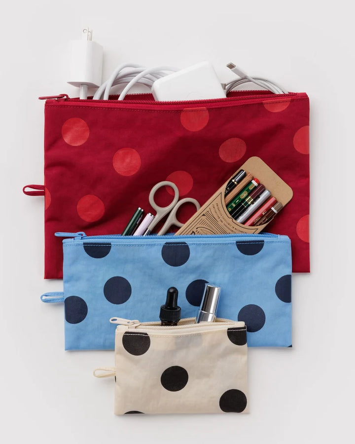 BAGGU - Flat Pouch Set in Polka Dot Mix