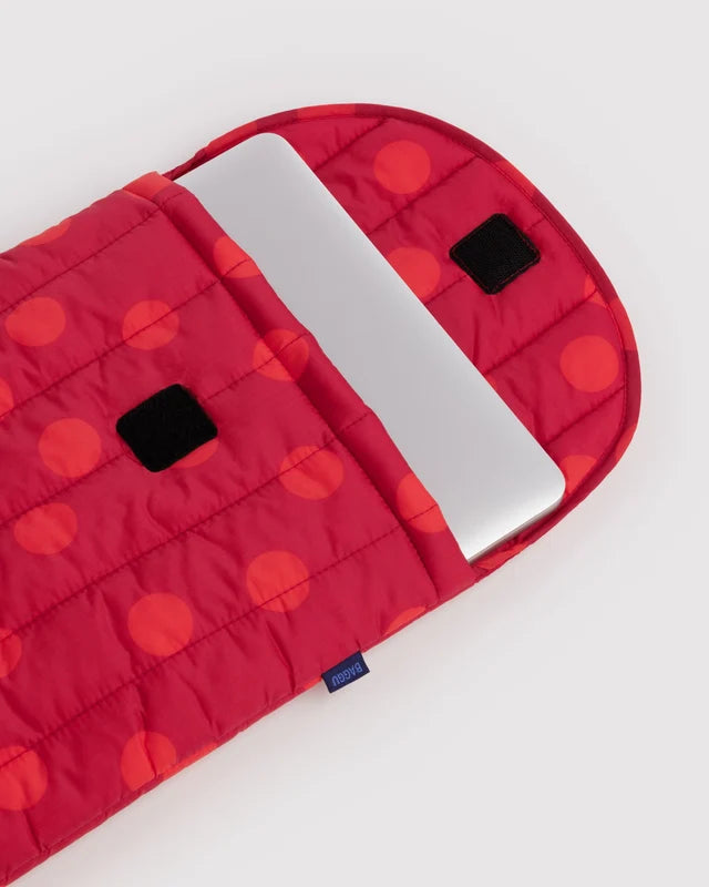 BAGGU- Puffy Laptop Sleeve 16" Red Polka Dot