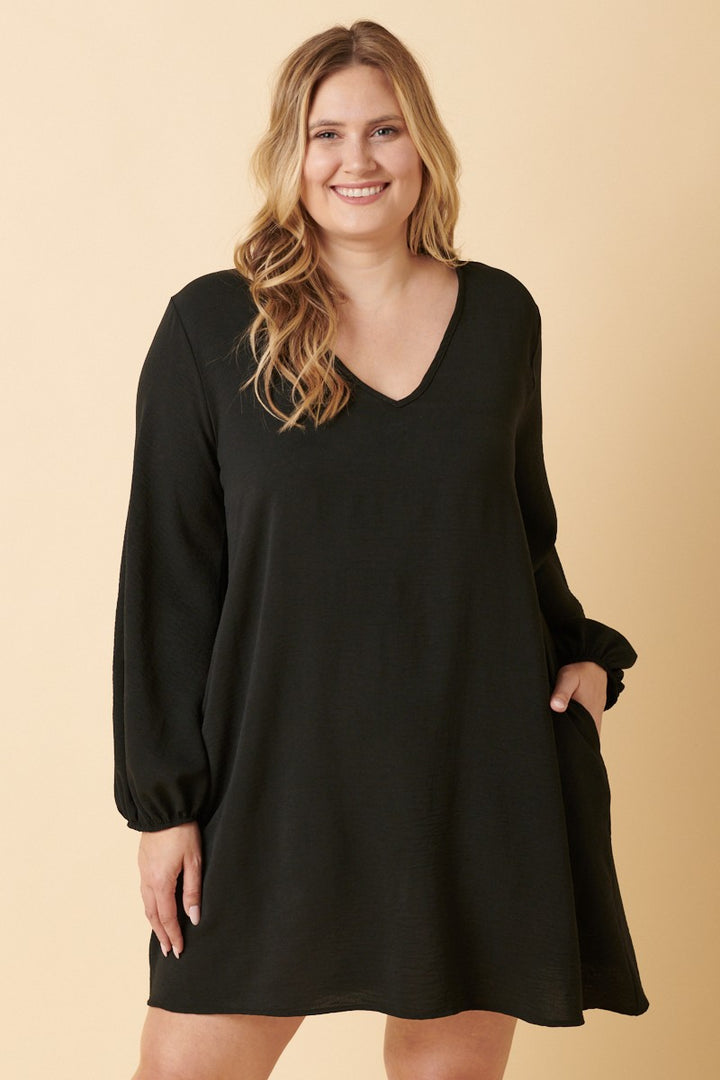 Plus Womens Mittoshop Airflow LS Mini Dress Black