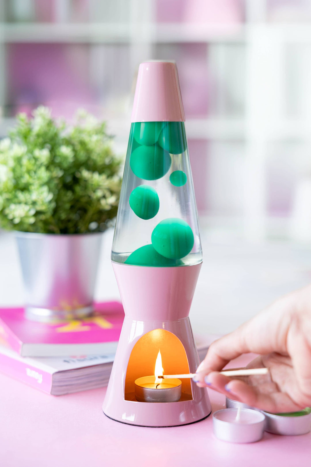 Fisura - Pink and Green Flow Lamp Candle