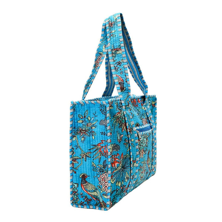 Cotton Block Print Tote Bag-  Small