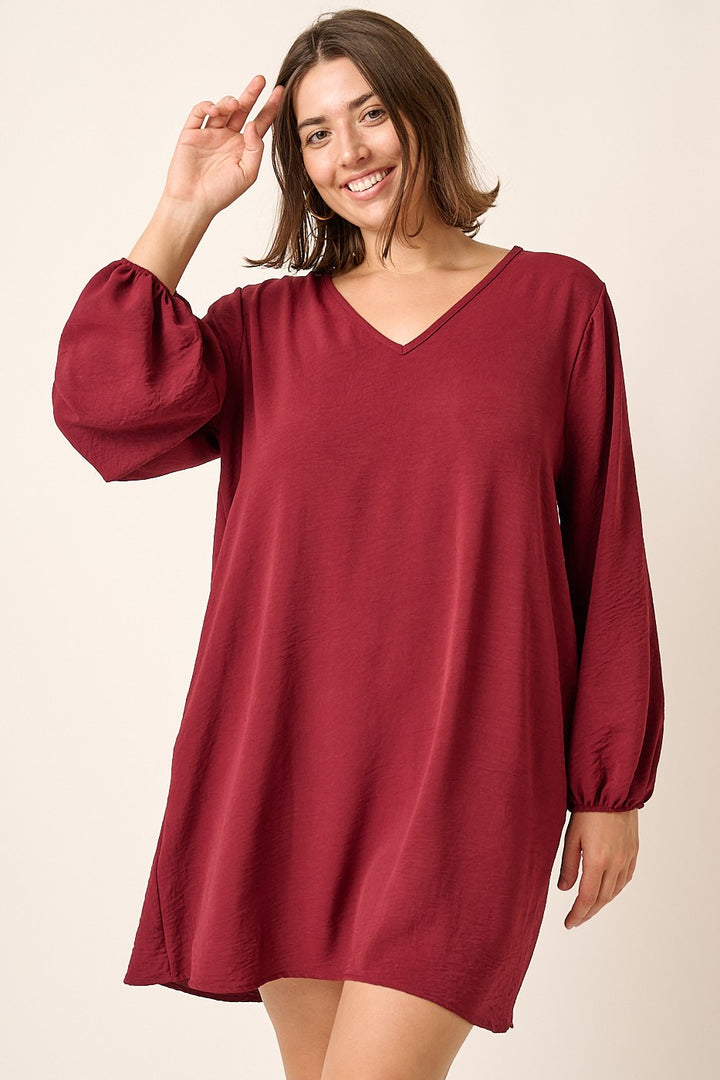 Plus Womens Mittoshop Airflow LS Mini Dress Wine