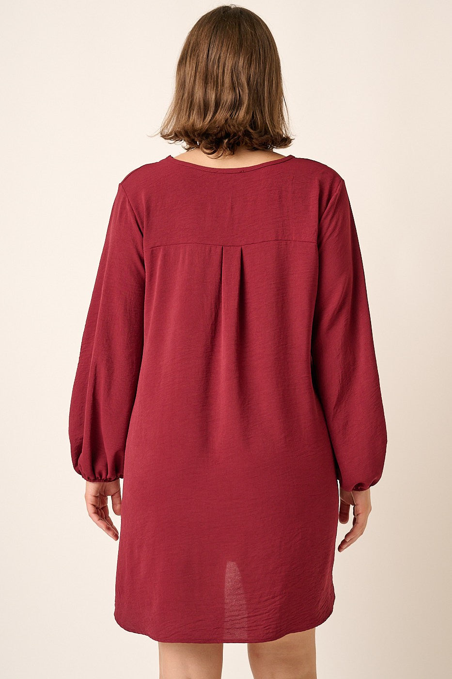 Plus Womens Mittoshop Airflow LS Mini Dress Wine