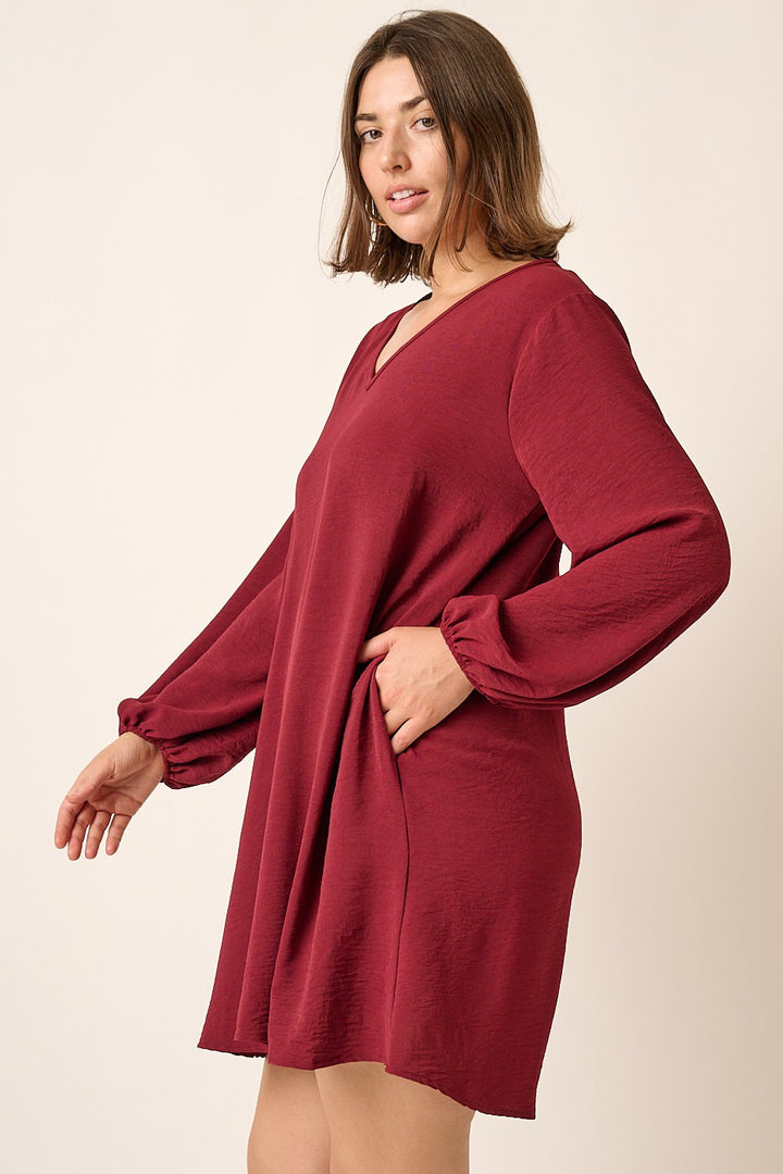 Plus Womens Mittoshop Airflow LS Mini Dress Wine