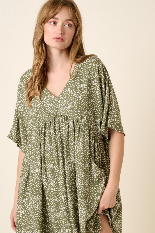 Womens Plus Size Mittoshop Abstract animal print minidress