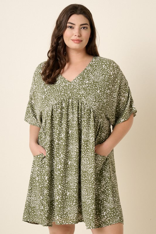 Womens Plus Size Mittoshop Abstract animal print minidress