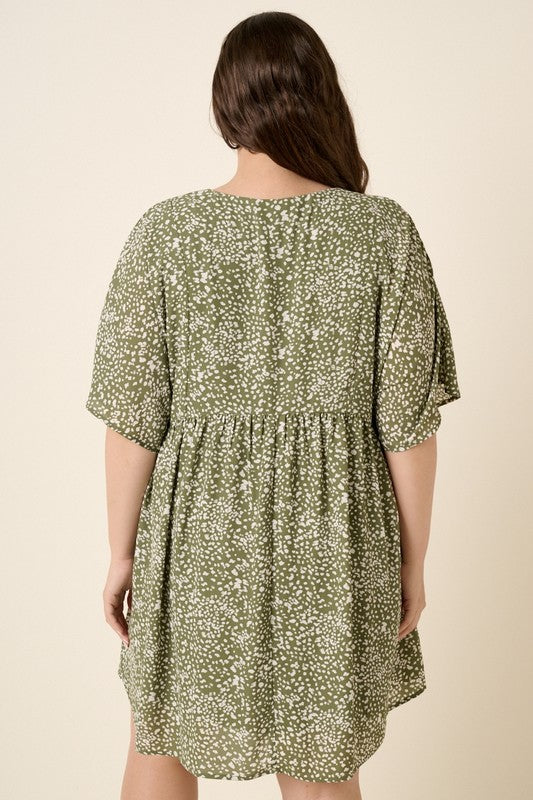 Womens Plus Size Mittoshop Abstract animal print minidress
