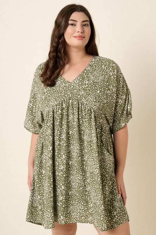 Womens Plus Size Mittoshop Abstract animal print minidress