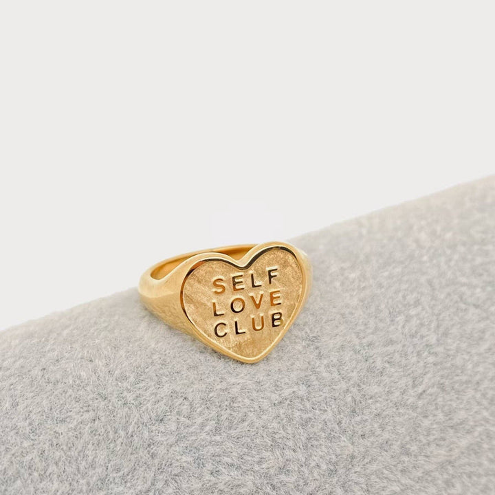 Mio Queena - "SELF LOVE CLUB" Heart Shaped 18K Gold Plated Rings