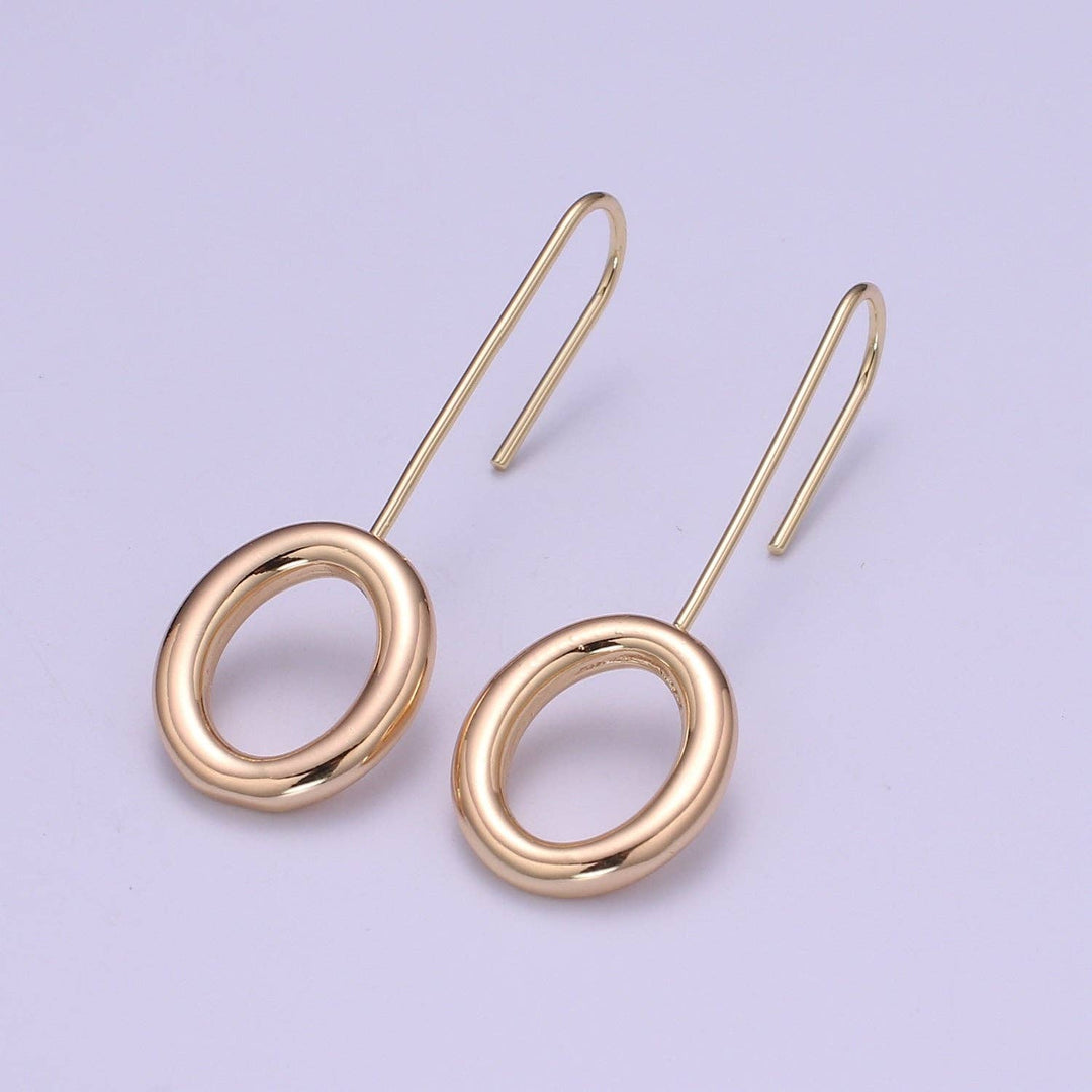18K Gold filled OVAL Ear Wires - Gold Ear Hook - Jewelry Findings for Minimalist jewelry gift - Esme and Elodie