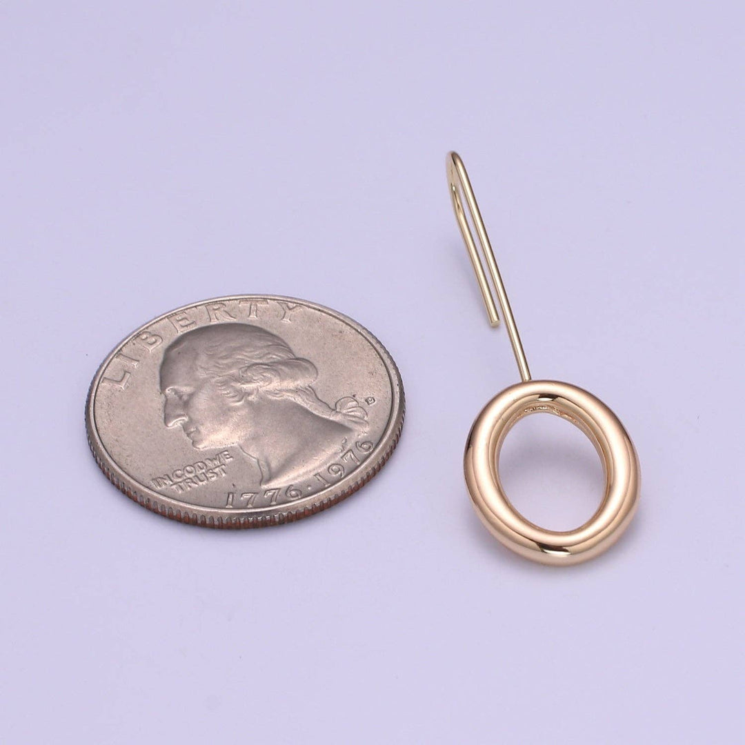 18K Gold filled OVAL Ear Wires - Gold Ear Hook - Jewelry Findings for Minimalist jewelry gift - Esme and Elodie
