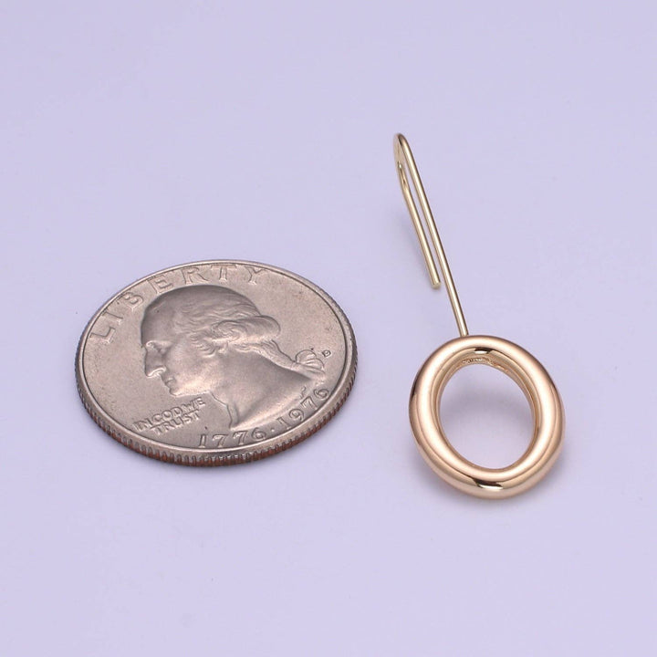 18K Gold filled OVAL Ear Wires - Gold Ear Hook - Jewelry Findings for Minimalist jewelry gift - Esme and Elodie