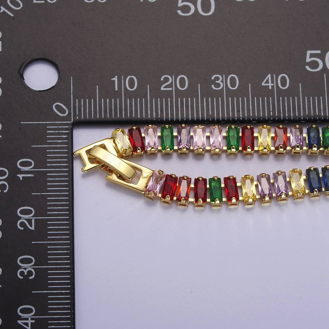 Aim Eternal - Gold Rainbow Gemstone Tennis Bracelet