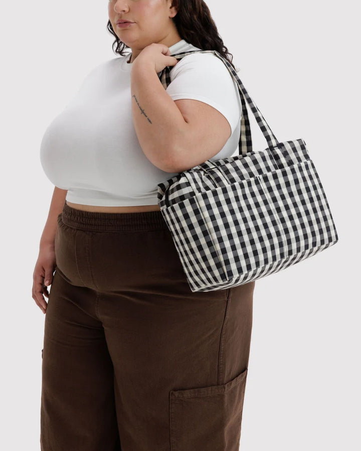 BAGGU- Everyday Cloud Bag- Black and Cream Gingham