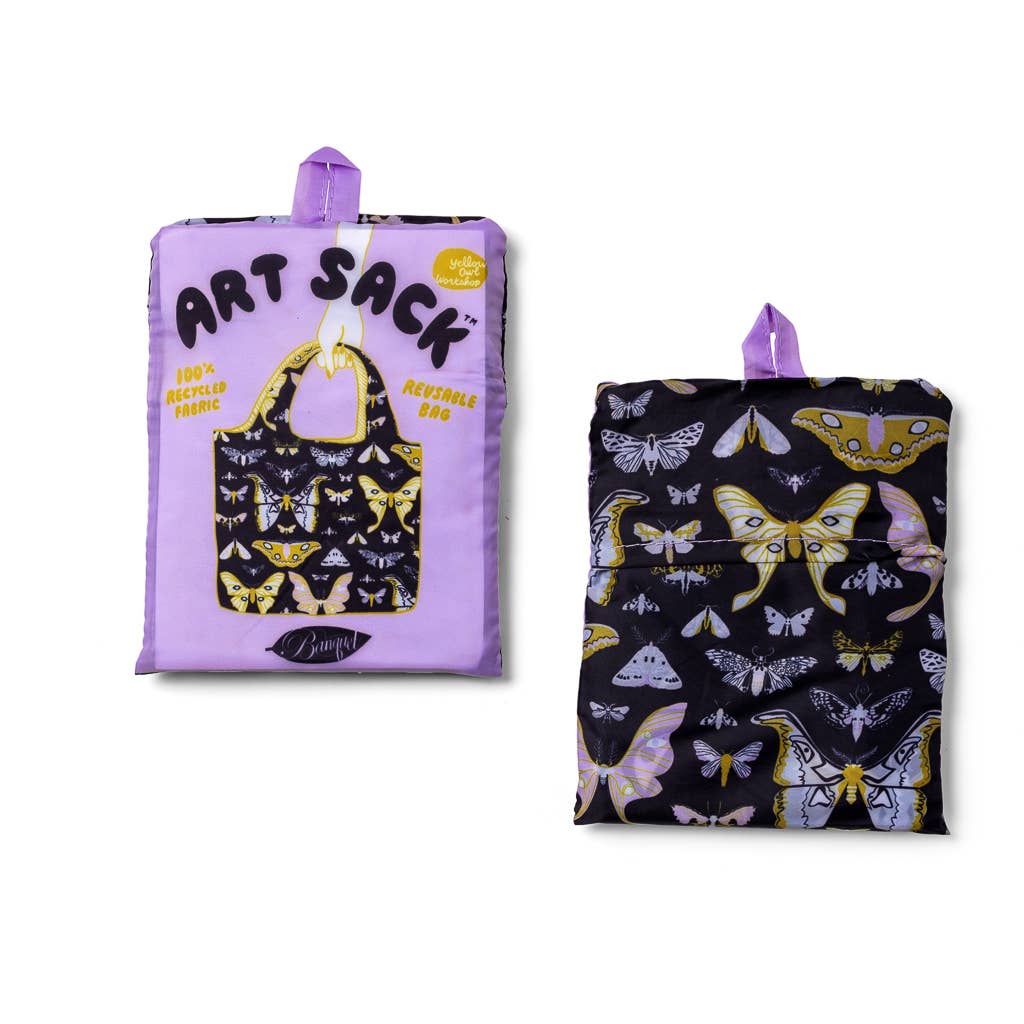 Yellow Owl Workshop - Moths Art Sack® by Banquet Workshop - Reusable Tote Bag