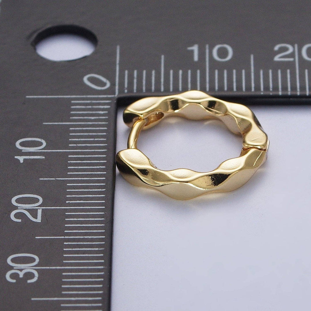 Aim Eternal - Twist Geometric Gold Huggie Hoops Earrings