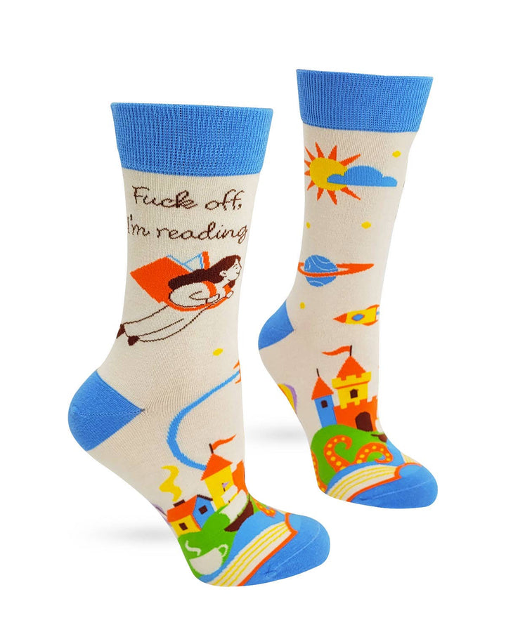 Fabdaz - F*ck Off I'm Reading Women's Crew Socks