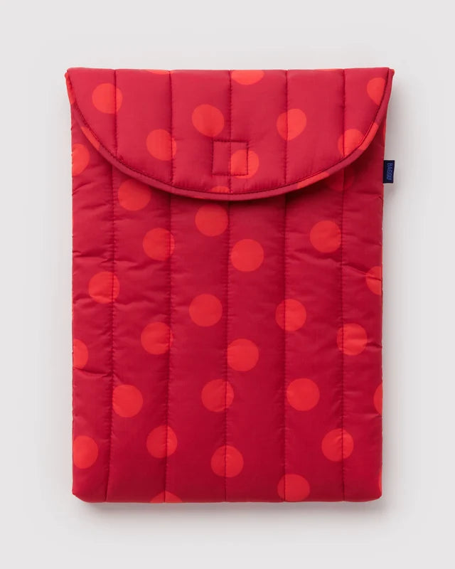 BAGGU- Puffy Laptop Sleeve 16" Red Polka Dot