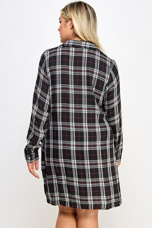 Plus Size Plaid Wrap Dress